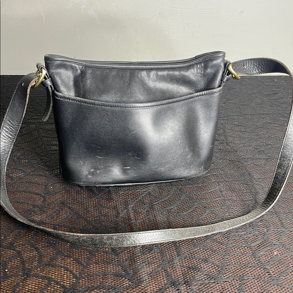 Vintage Coach #4143 Crossbody Black Leather Handbag